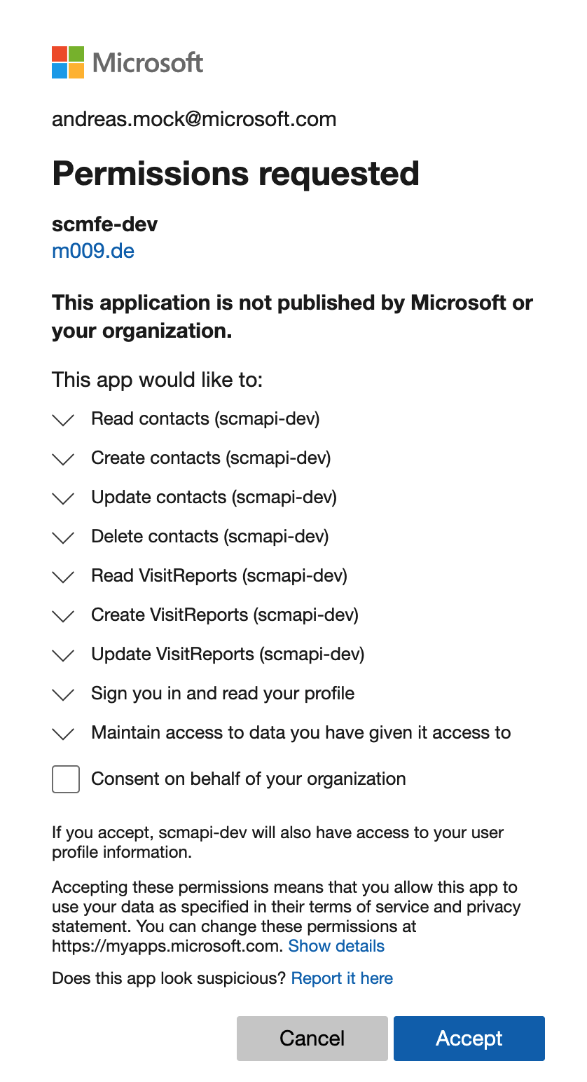 Scm Frontend consent