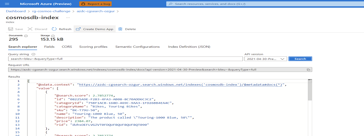 Create Azure Search 24