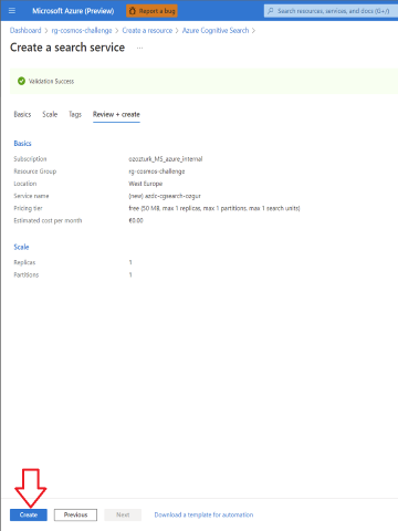 Create Azure Search 5