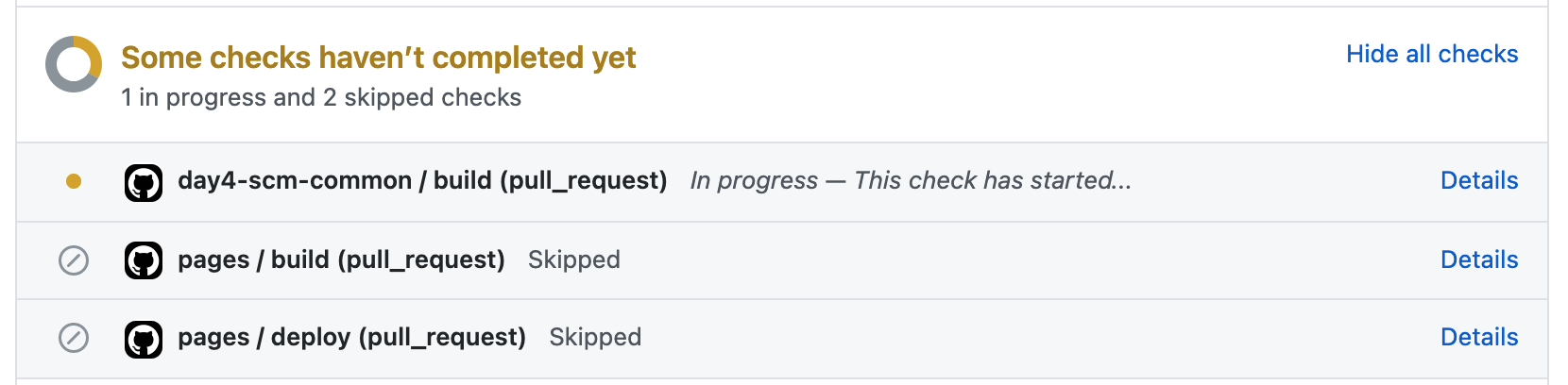 GitHub status checks