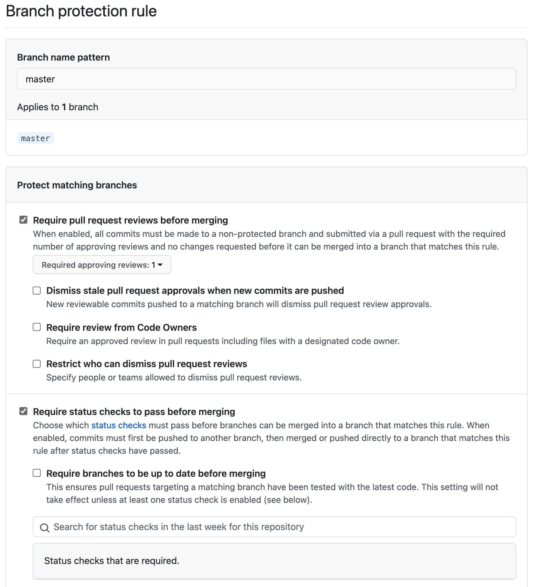 GitHub branch protection rules