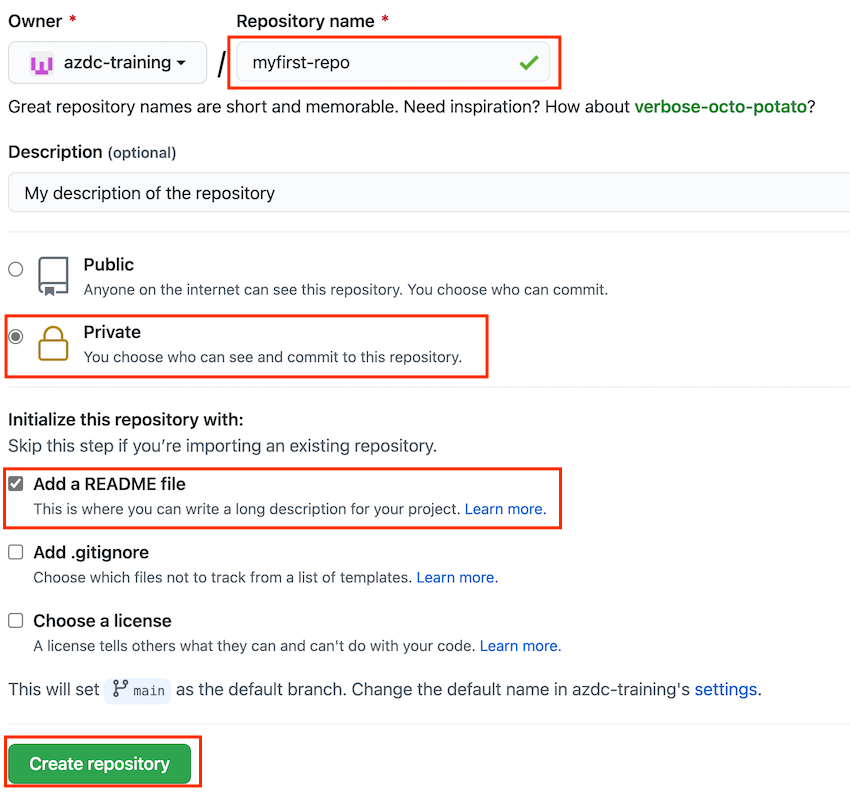 GitHub new repository