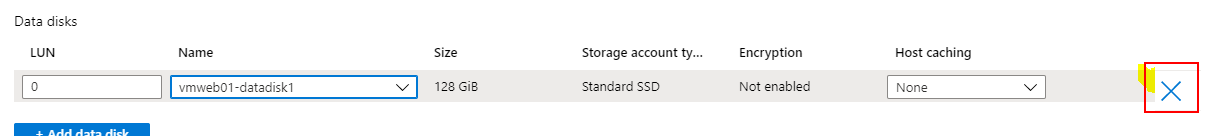 VM disk detach